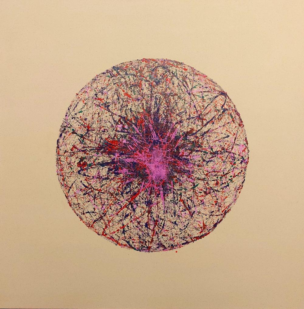 Steve Banaszek, Cosmos #2, 2024, ink on canvas 50x"50"