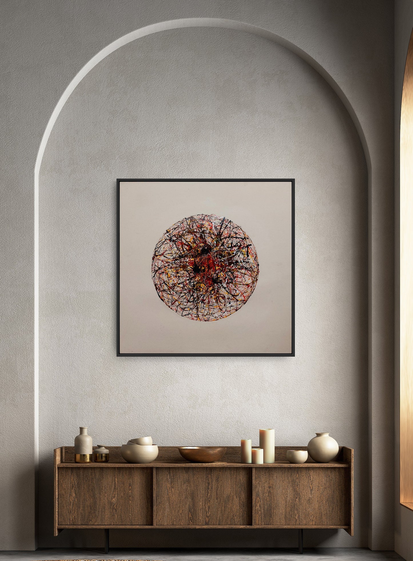 Steve Banaszek, Cosmos #1, 2024, ink on canvas 50x"50"