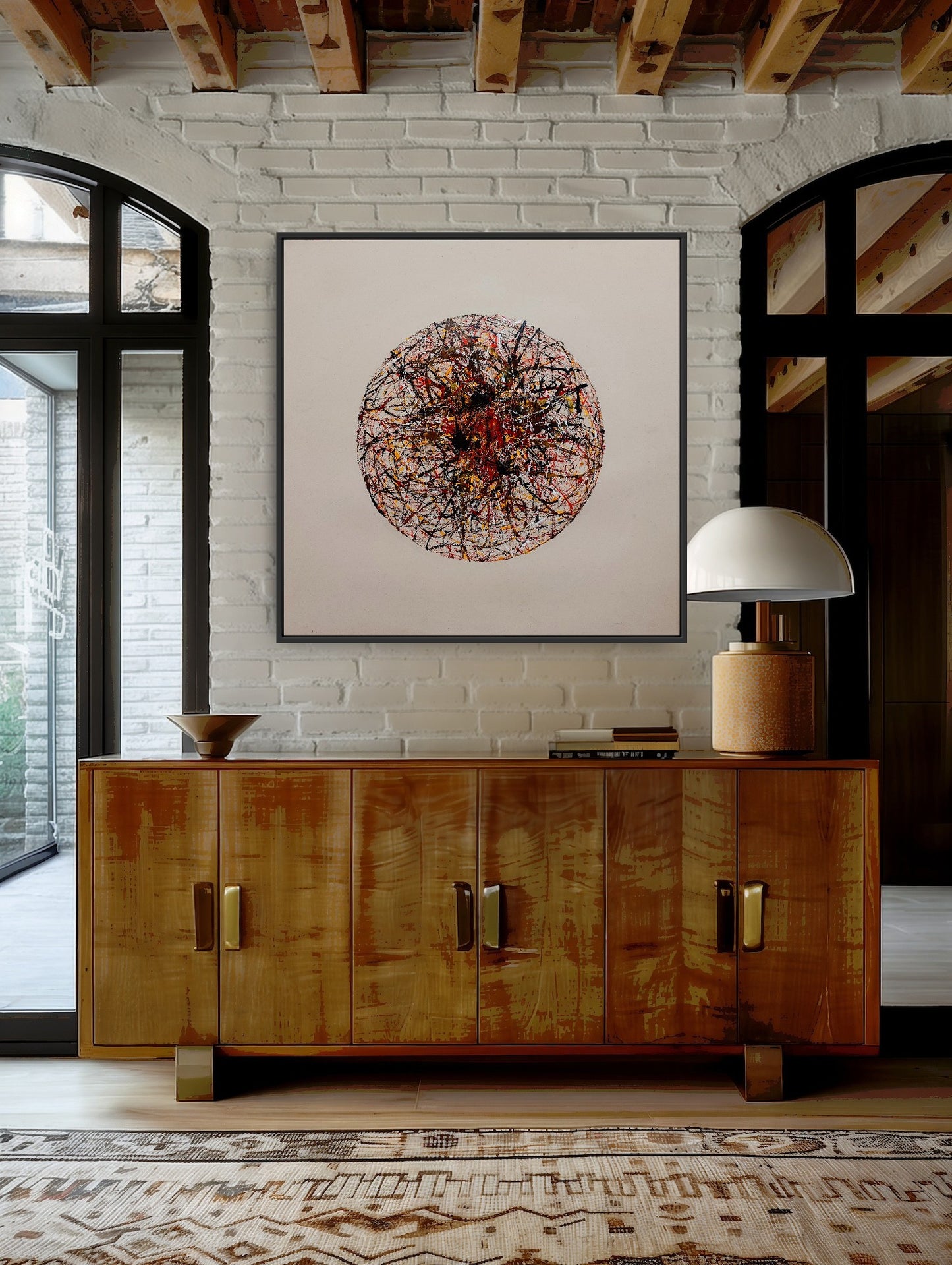 Steve Banaszek, Cosmos #1, 2024, ink on canvas 50x"50"