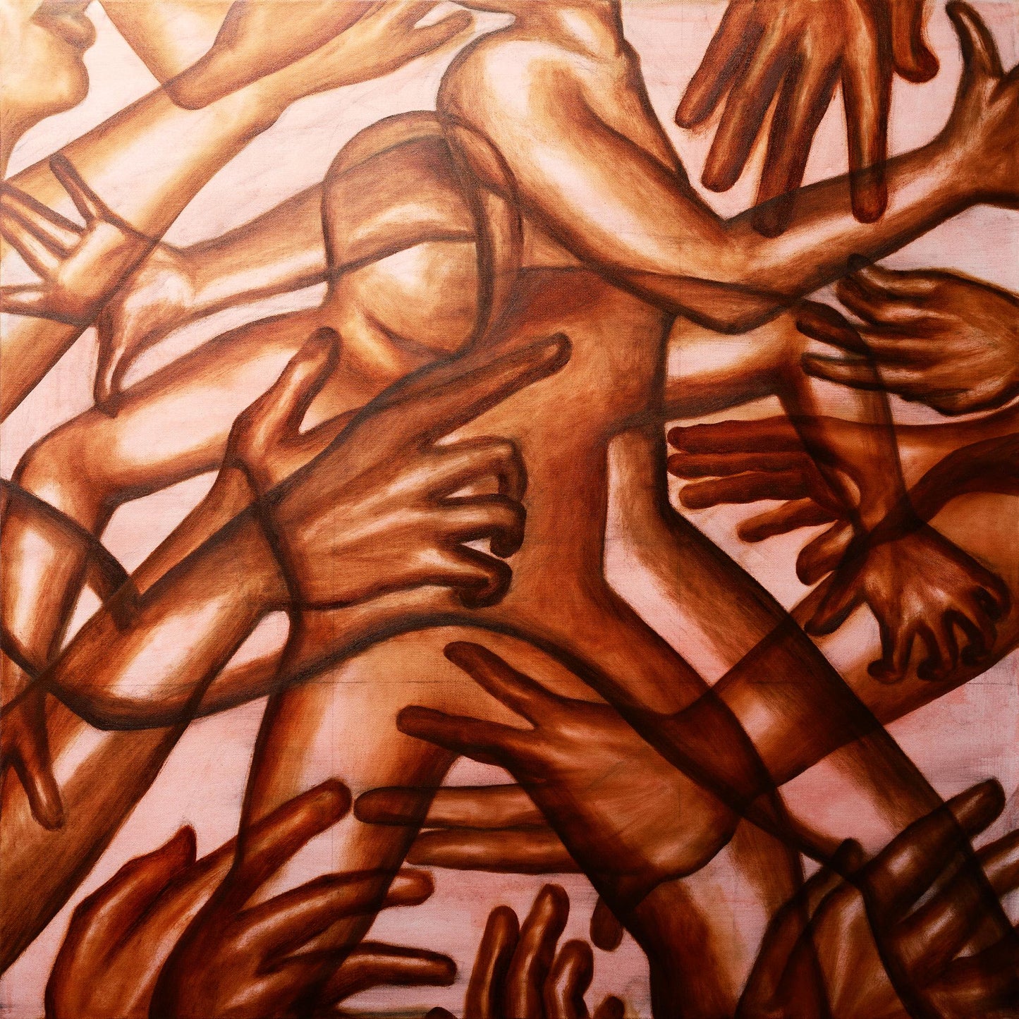 Delia Rose West, Move, 2024 oil and acrylic on canvas 34”x34”