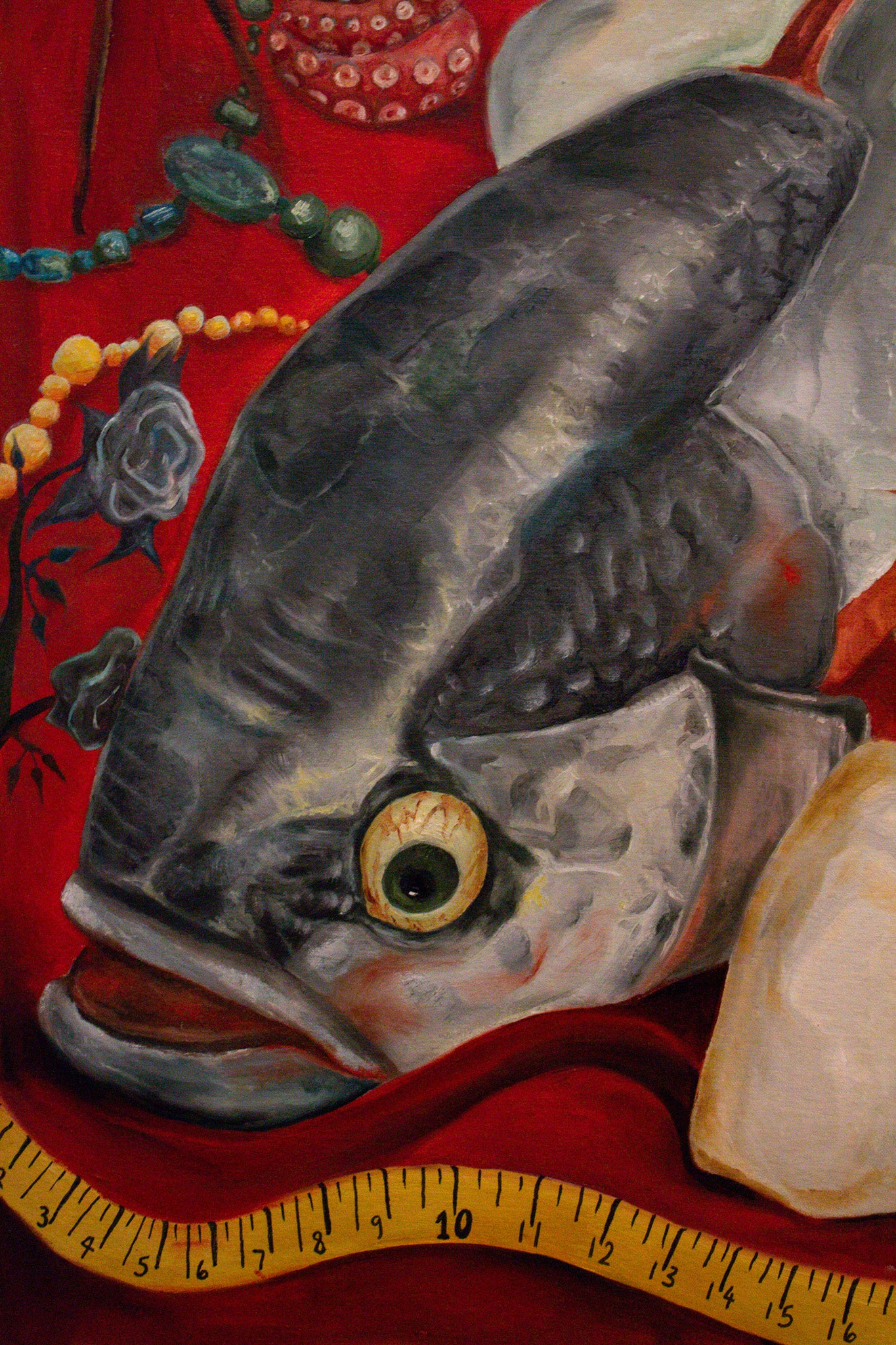 Jeeone Han, Stuffed, 2025 oil on canvas, 32”x42”