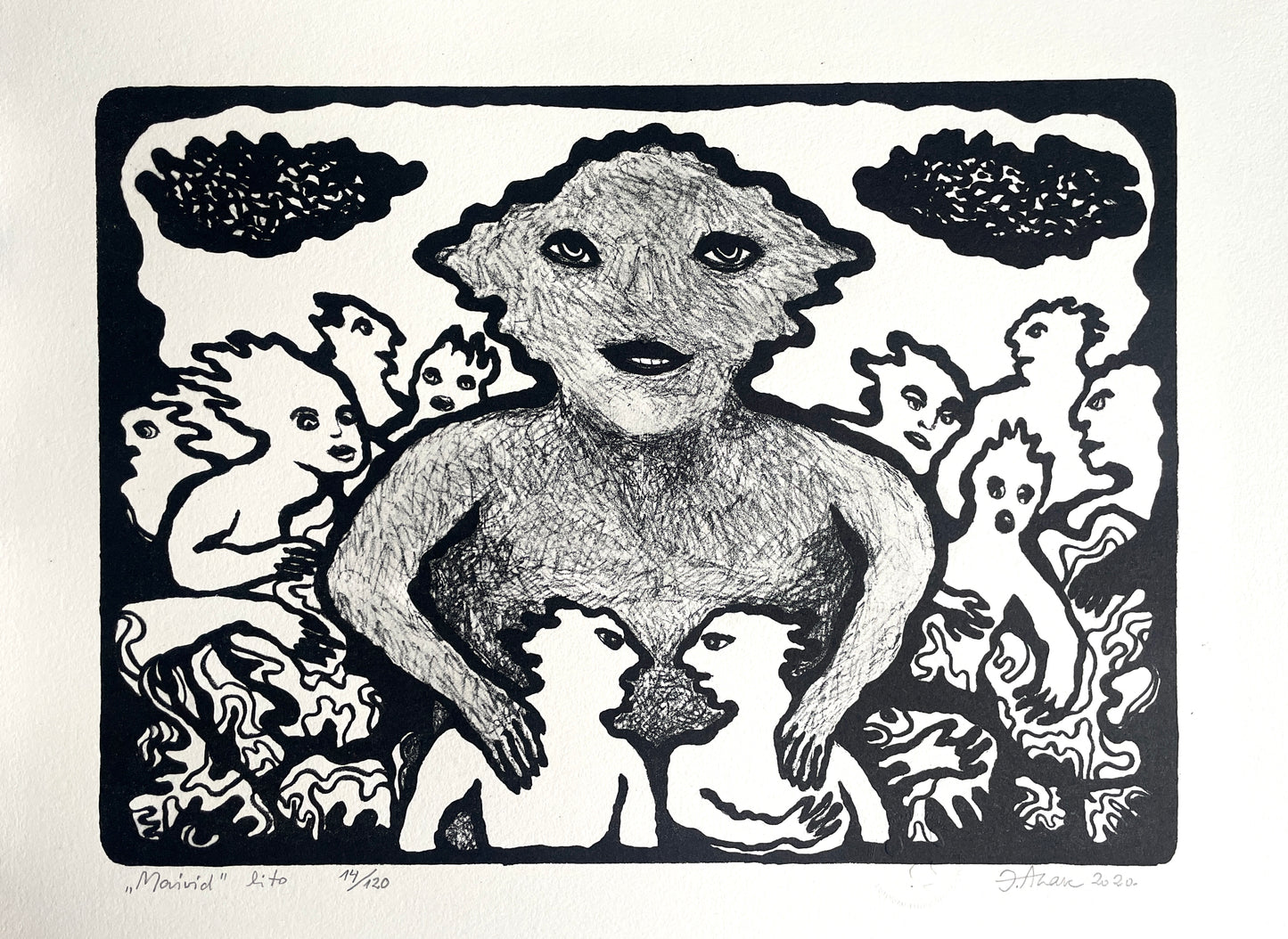 Jüri Arrak, Maivid, lithography print 14/120, signed, 21x17"