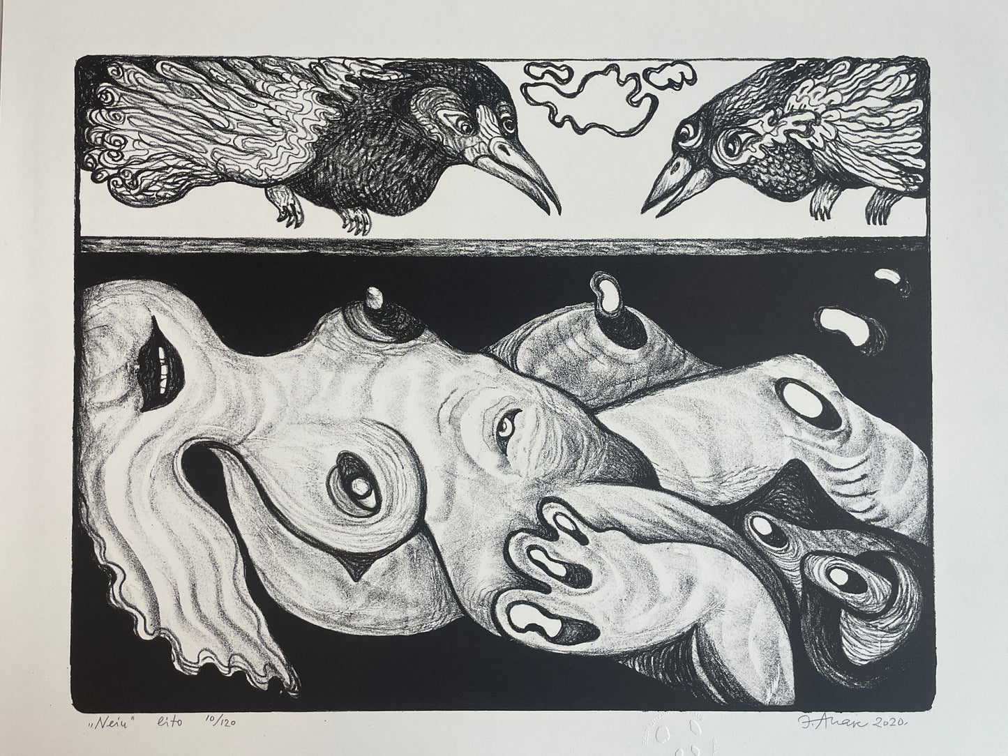 Jüri Arrak, Neiu, lithography print 10/120, signed, 21x17"