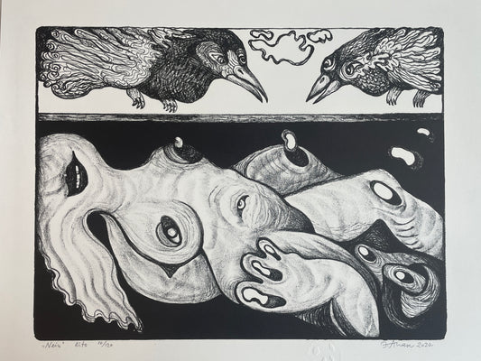 Jüri Arrak, Neiu, lithography print 10/120, signed, 21x17"