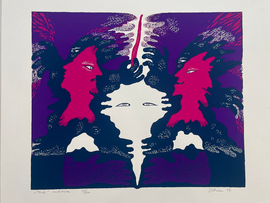 Jüri Arrak, Teade, silk print 115/200, signed, 21x17"