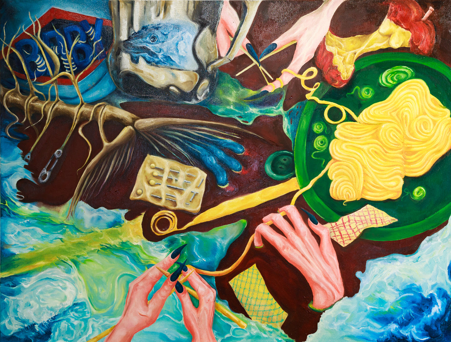 Jeeone Han, Water Cycle, 2024 oil on canvas 32”x42”