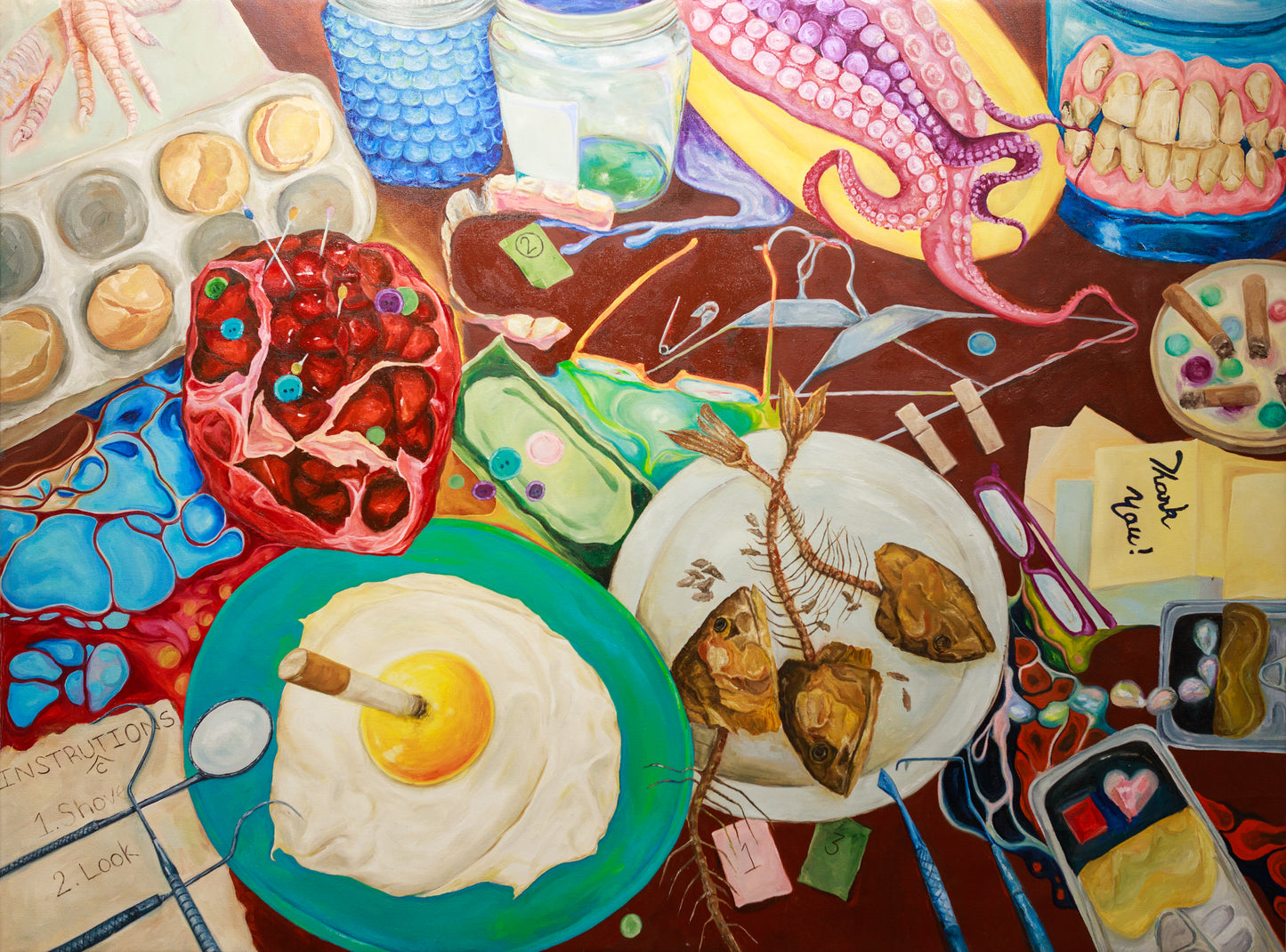 Jeeone Han, Breakfast of the Champions, 2024 oil on canvas, 46”x62”