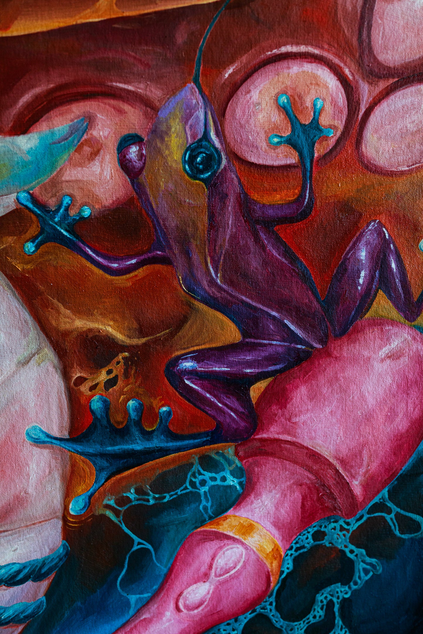 Jeeone Han, Suctioned, 2024 oil on canvas, 30”x40”