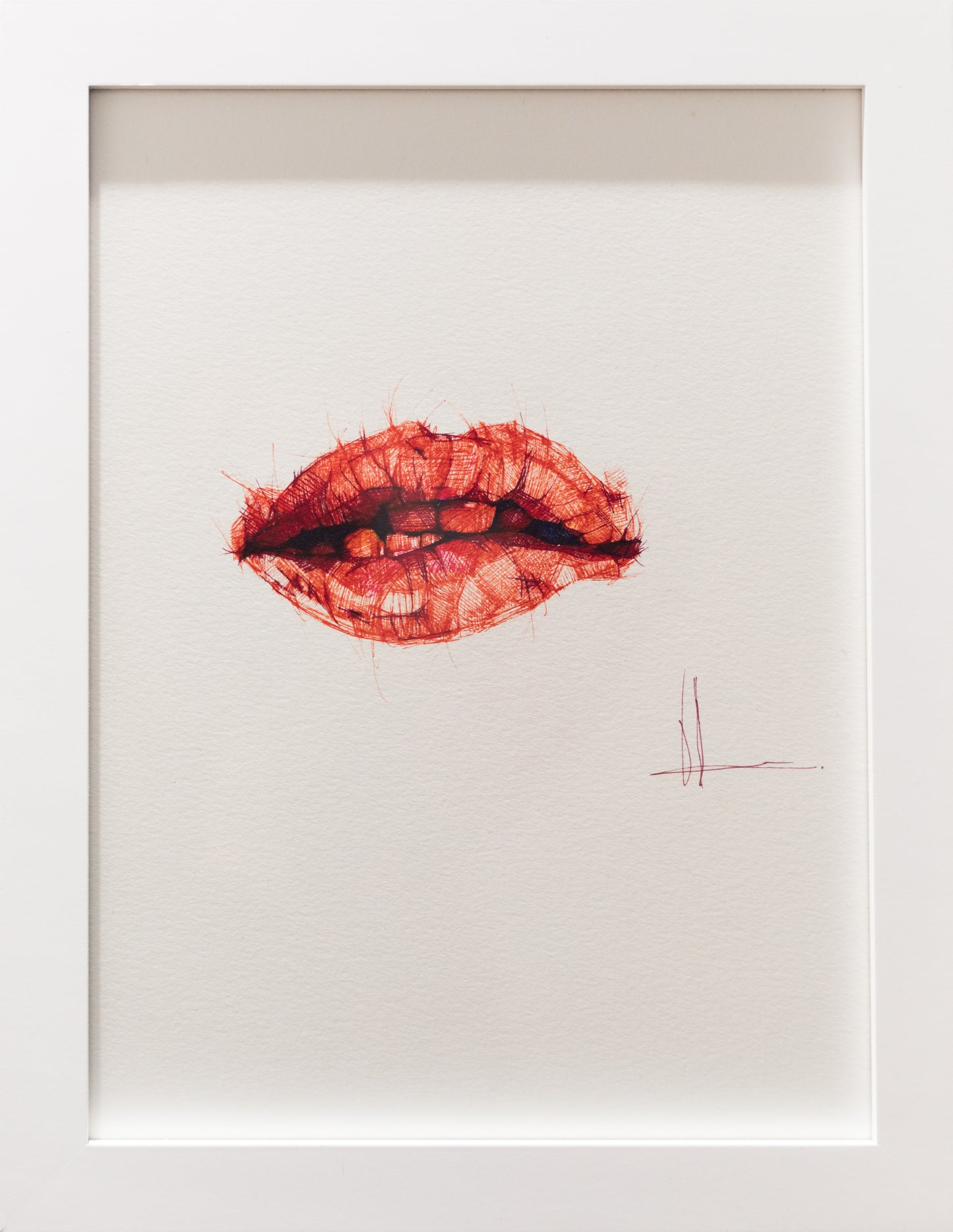 Victoria Loeb, Lips I, 2024, pen on watercolor paper