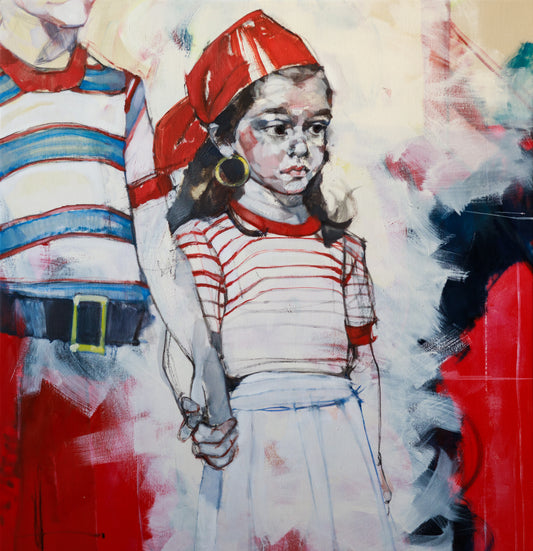 Victoria Loeb, Pirate Girl, 2017, unframed, oil on canvas, 50x46”