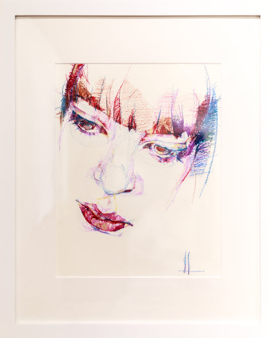 Victoria Loeb, Portrait II, 2025, oil pastels on watercolor paper. SOLD