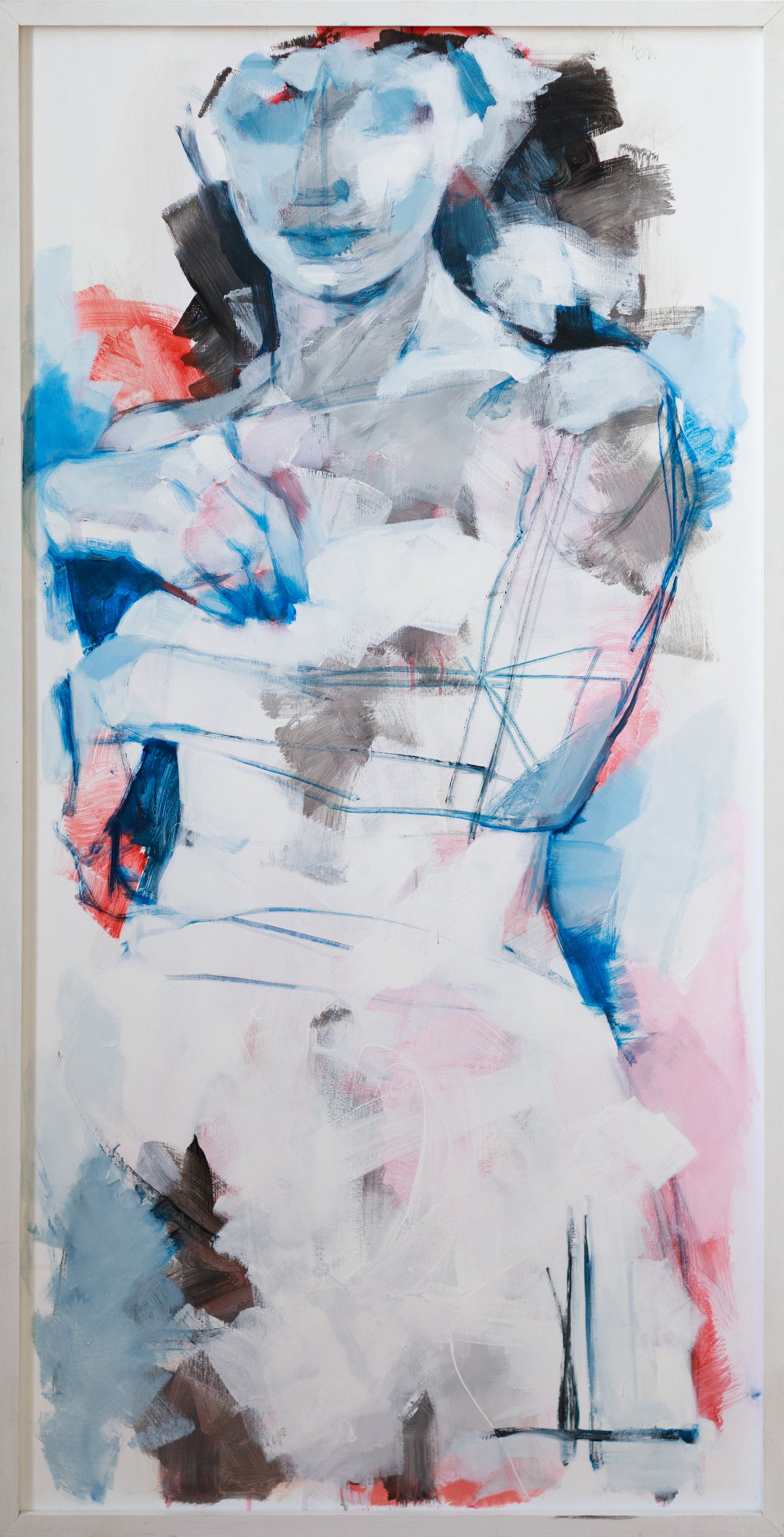 Victoria Loeb, Untitled Woman (2018), acrylic on wood, 49 x 25"