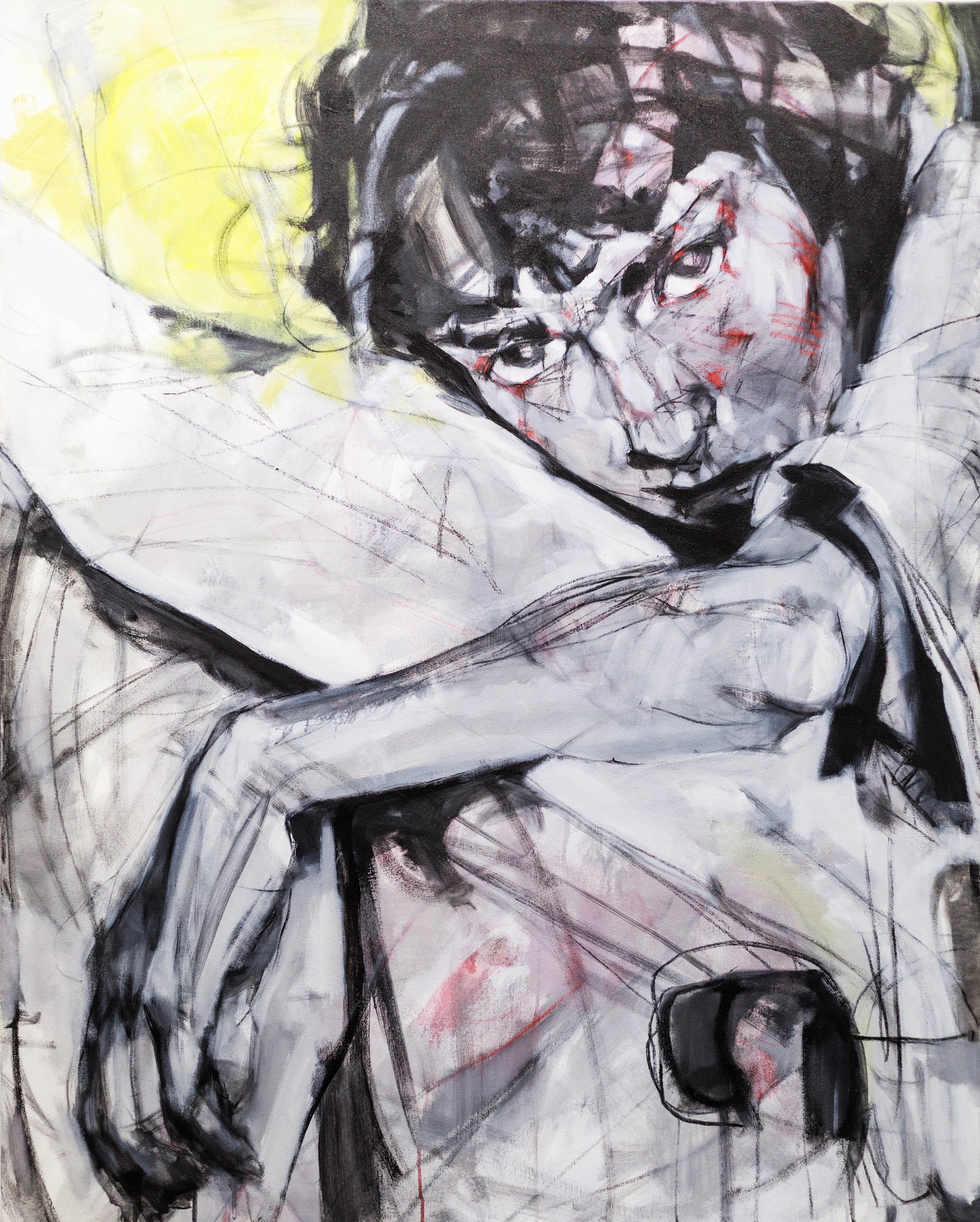 Victoria Loeb, Untitled Woman, 2018, mixed media on canvas