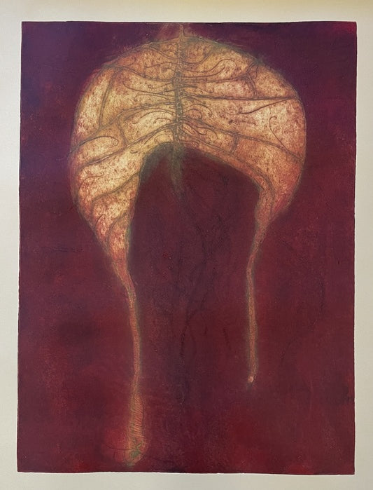 Sporozoan Cavities: θώραξ by RobRoy Chalmers, 2023. Intaglio Print 30" x 22"