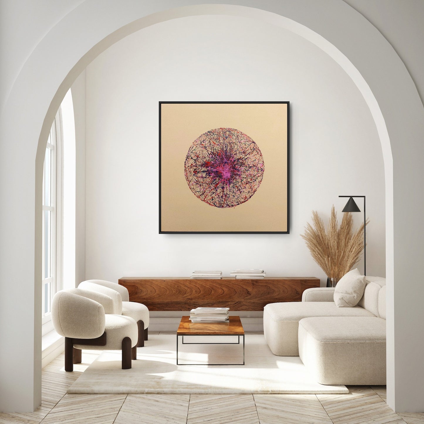 Steve Banaszek, Cosmos #2, 2024, ink on canvas 50x"50"